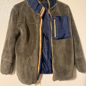 Tommy Bahama Kids Olive/Grey Fleece Jacket with Navy and Gold Accents